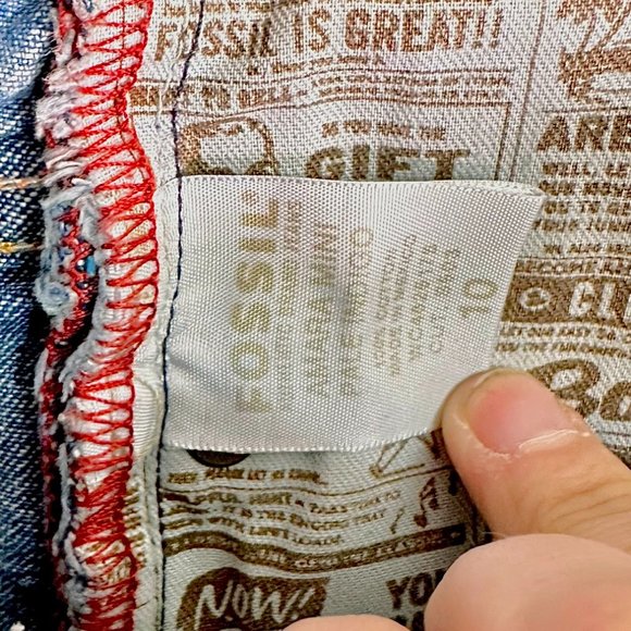 Fossil Denim Amara Mini Skirt Hummingbird Size 10 - Picture 8 of 9
